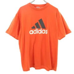 adidas アディダス 半袖 Tシャツ L オレンジ メンズ 古着