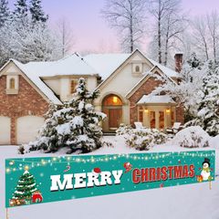 飾り 飾り付け 背景布 クリスマスバナー Merry Christmas アウトドア タペストリー 庭 クリスマス雑貨 クリスマスグッズ クリスマス パーティー 壁掛け カーテン Paready デコレーション 雪だるま 180*32cm
