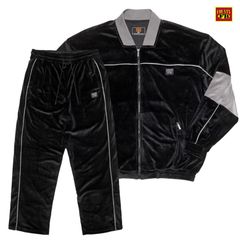 FB COUNTY VELOUR SET UP【BLACK】(エフビーカウンティ メンズ  ベロア セットアップ トラックジャケット ロングパンツ ベルベット ロゴ)