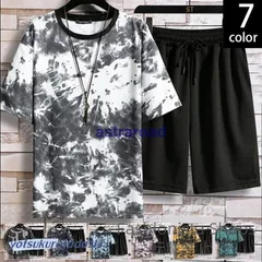 【新品未使用】上下セット 冷感 吸汗速乾 セットアップ スポーツウェア メンズ Ｔシャツ ショートパンツ トレーニングウェア ルームウェア 涼しい 半袖 薄手 夏 dlcp16