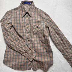 【美品】Burberry Blue Label　バーバリーブルーレーベル　長袖シャツ　ノバチェック　ホース刺繍ロゴ　38  M
