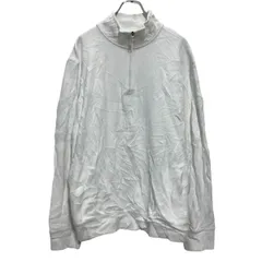 NAUTICA ハーフジップ ロゴスウェット トレーナー XL ホワイト ノーティカ ビッグサイズ 古着卸 アメリカ仕入 a703-5174