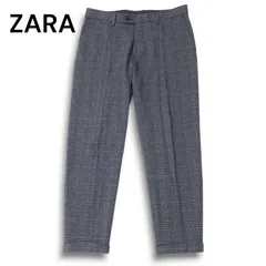 ZARA ザラ マン 【現行タグ】 秋冬★ グレンチェック テーパード スラックス パンツ Sz.31 メンズ グレー