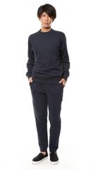 LL_ネイビー スウェット 上下 綿100％ メンズ レディース 部屋着 ルームウェア 上下セット セットアップ トレーナー 長袖 コットン ヘビーウェイト 12.0オンス パンツ(LL, ネイビー)