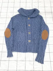 ◇ ⊇ w closet ダブルクローゼット メランジ 長袖 ニット カーディガン サイズF ブルー系 レディース E  【1508060002860】