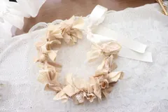 リボンクラウン　beige ハーフバースデー　月齢フォト