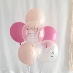 《バルーンリボンなし》ハーフバースデー 6点 セット 風船 飾り
