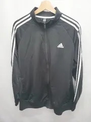 ◇ ⊇ アディダス サイドライン ジャージ調 長袖 トラックジャケット サイズUK 2X 24-26 US 2X ブラック系 レディース E  【1507100015235】