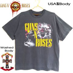 100 アメリカ製 GUNS N' ROSES ガンズアンドローゼス Tシャツ 美品 チャコールグレー XLサイズ Made in USA ロックT バンドT メンズ レディース ユニセックス ロック パンク バンド フェス ミュージックT バックプリント