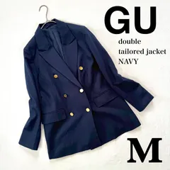 極美品・M✨GU ジーユー ダブルブレストブレザー 紺ブレ 金ボタン ネイビー
