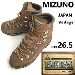 70s-80s?/BERG/ミズノ/MIZUNO★本革/トレッキングブーツ【26.5/茶/brown】ビブラムソール/Leather/Boots/shoes/JAPAN Vintage◆bWB106-4