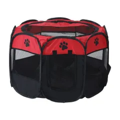 ☆ レッド ☆ ペットサークル ケージ 折りたたみ アウトドア pet688l ペット サークル ケージ 折りたたみ L ペットケージ ペットサークル ゲージ 八角形 折り畳み 屋根付き メッシュ 傷がつきにくい ペット用 犬 猫 いぬ ねこ イヌ ネコ 屋外のサムネイル