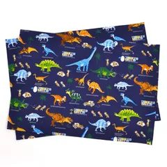 COLORFUL CANDY STYLE ランチョンマット 男の子 子供 布製 おしゃれ 給食 綿 発見! 探検! 恐竜大陸(ネイビー) N3656200