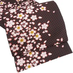未着用　リバーシブル　モノトーン　格子　市松模様　袋帯　着物　114a p 未着用 リバーシブル モノトーン 格子 市松模様 袋帯 着物 114a p