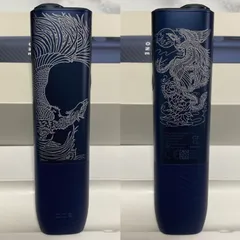 鳳凰 デザイン レーザー加工 iQOS ILUMA i ONE アイコス イルマ i ワン ミッドナイトブラック 黒 和柄 和彫り フェニックス 不死鳥 新型 新品 未使用 送料無料 オリジナル カスタム