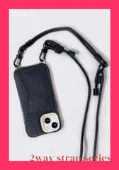 【スタッフおすすめ！】[wizu] スマホショルダー ハンドストラップ 2Way スマホストラップ レザー ショルダーストラップ 首掛けストラップ 長さ調整可能 ネックストラップ 肩掛け 斜め掛け ストラップ ストラップホルダー 落下防止
