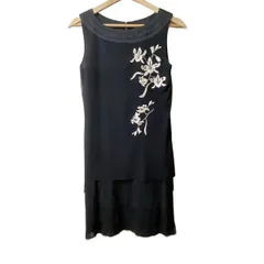 美品★VIVIENNE TAM 膝丈ワンピース　0 美品 VIVIENNE TAM ワンピース ボタニカル柄 ひざ丈 size0