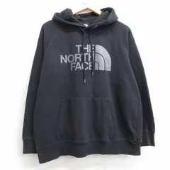 古着 ノースフェイス 長袖 スウェット パーカー レディース ビッグロゴ 黒 ブラック 25feb07 中古 スエット トレーナー トップス