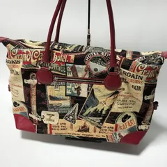 【希少】【美品】Think Bee !　ノエル　2way　トートバック　ボストンバック　コブラン織　総柄　A4収納可能　肩掛け　ハート　ワッペン