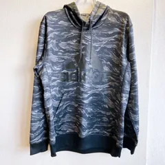美品⭐️ アディダス adidas パーカー スウェット フロントプリント デカロゴ ビッグロゴ 迷彩 ブラック カモフラージュ カモフラ柄 総柄 タイガーカモ カンガルーポケット プルオーバー