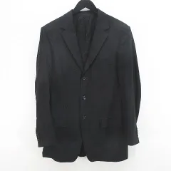 希少/ハンガー付 ヴェルサーチ テーラードジャケット 1ボタン ブラック VERSACE（ヴェルサーチ）テーラードジャケット 紺 サイズ:50(XL