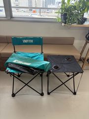 折り畳みコンパクトテーブル&アウトドアチェアSET◆BBQ 外遊び　スポーツ観戦