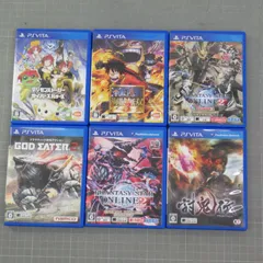 PSVita(ヴィータ) ゲームソフト まとめて6点セット/討鬼伝/ファンタシースターオンライン2 スペシャルパッケージ/GOD EATER 2/ワンピース 海賊無双3/デジモンストーリー サイバースルゥース