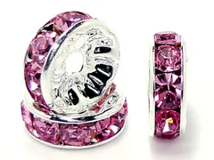 ロンデル 平型(シルバー)(ピンク)(10mm)(50個)