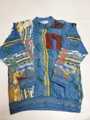 COOGI COOGI(クージー) マルチブルー 立体的なコットンニット ポール 1118