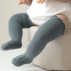 ☆ ブルー ☆ Lサイズ ☆ ベビー ハイソックス シンプル gsocks40901 ベビー 靴下 フリル ハイソックス ソックス キッズ くつ下 かわいい 男の子 女の子 シンプル キッズ靴下 春 夏 秋 冬 ギフト