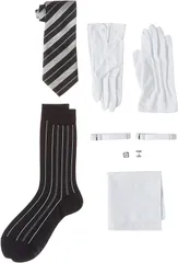 フォーマルセット 父親 小物 6点セット 婚礼 ネクタイ 手袋  カフス チーフ アームバンド 靴下 フォーマル 結婚式 列席者 礼装 燕尾服 モーニング [Y11]