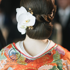 胡蝶蘭の髪飾り｜結婚式 成人式 卒業式 前撮り 白無垢 色打掛 和装 ヘッドドレス ヘアアクセ №128