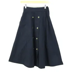 テチチ TERRASSE フレアスカート ボタン ボトムス レディース Sサイズ ネイビー系 Techichi 【中古】