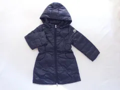 アルマーニジュニア armani junior アウトレット 子供服 女の子 4歳 約 100cm 長袖 薄手 ダウン ブルゾン ジャンパー ジャケット コート 紺 ロング丈 秋 冬 ★4 アウター 冬服 ガールズ キッズ 【中古】 ユーズド