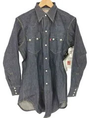 リーバイス Levis 復刻 USA製 ボタン裏刻印555 ショートホーン ウエスタンデニムシャツ メンズ import：S 