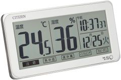 【人気商品】ライフナビD206A CITIZEN 白 機能付 時計 カレンダー 置き掛け兼用 デジタル 8RD206-A03 湿度計 ・ 温度計 高精度 シチズン リズム(RHYTHM)