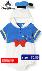 Disney 着ぐるみ ディズニー ロンパース　ドナルド☆　カバーオール  半袖 ベビー 子供服