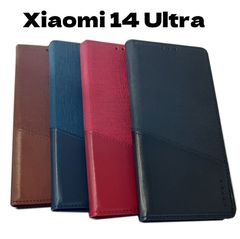 Xiaomi 14 Ultra 手帳型 スタンド カードホルダー カード入れ 無地 合成皮革 シャオミ 14 ウルトラ ケース カバー ブラック