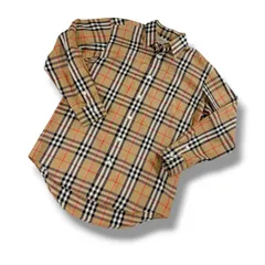 バーバリーブリット　シャツ　メガチェック　ノバチェック　ブラウン　ロゴ刻印ボタン BURBERRY burberry バーバリー メンズ チェック メガチェック