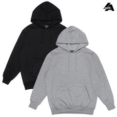 LA GATE HEAVYWEIGHT PULLOVER HOODIE【GRAY/BLACK】(エルエーゲート 通販 大きいサイズ 無地 パーカー プルオーバー フード フーディー スウェット プレーン 厚手 ヘビーウエイト)
