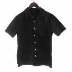 ダブルジェイケイ wjk open collar crazy shirts カジュアルシャツ 切替 半袖 S 黒 ブラック cf44i /RO