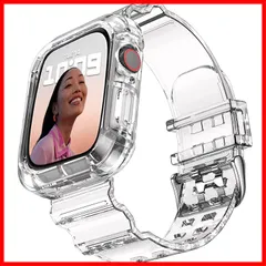 45mm 44mm 耐衝撃 42mm TPU 41mm ベルト 保護カバー 40mm 一体型交換用 38mm アップルウォッチ バンド バンド コンパチブル クリア iWatch Watch Series Apple 8/7/6/SE/5/4/3/2/1