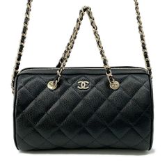 シャネル ハンドバッグ マトラッセ ココマーク キャビアスキン ミニボストン AP4474 CHANEL 2wayショルダーバッグ 黒