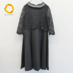 POURVOUS プールヴー ワンピース ドレス フォーマル パール スパンコール レース 842818i