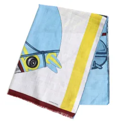 未使用品△22SS HERMES エルメス 693345T レクタングル 馬着 カシミヤ×シルク ストール ショール グリ シネ/ターコイズ/ヴェール アングレのサムネイル