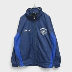 【訳アリ】【美品】『アスレタ』[ATHLETA] ナイロンジャケット フルジップアップ ブルーネイビー系 キッズ(150cm)