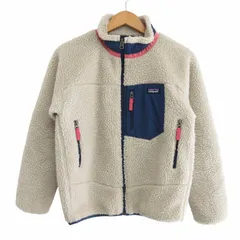パタゴニア Patagonia RETRO X レトロX フリースジャケット 65625FA19 ブルゾン ボア 白 ネイビー キッズL レディースS相当 IBO70のサムネイル