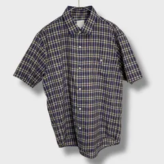 ☆THE NORTH FACE☆ザノースフェイス☆チェック柄半袖シャツ☆半袖シャツ☆ブルー系☆ネイビー系☆L☆E25M