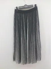 ◇ fashion coco ロング プリーツ スカート サイズS ブラック ホワイト レディース P  【1302010025417】
