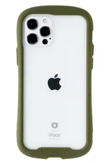 iFace Reflection iPhone 12/12 Pro ケース クリア 強化ガラス (カーキ)【アイフォン12 アイフォン12Pro 透明 カバー 耐衝撃 米国MIL規格取得 ストラップホール付き】 [iPhone 12/12 Pro専用・カーキ]